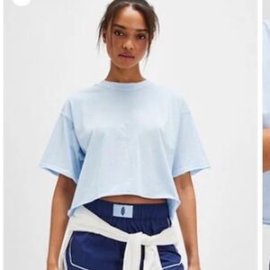 FP Movement Baseline Blue Inspired Tee Cropped Medium NWT